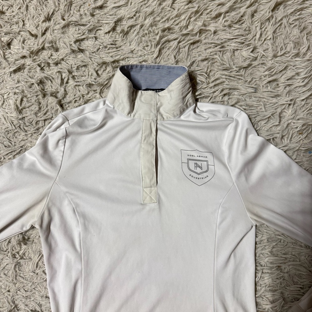 Women’s XS White Noel Asmar Long Sleeve Horseback Riding Show Shirt - Picture 2 of 6